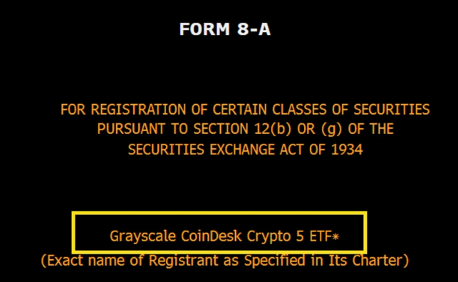 “灰度'CoinDesk Crypto5 ETF'将开始交易”